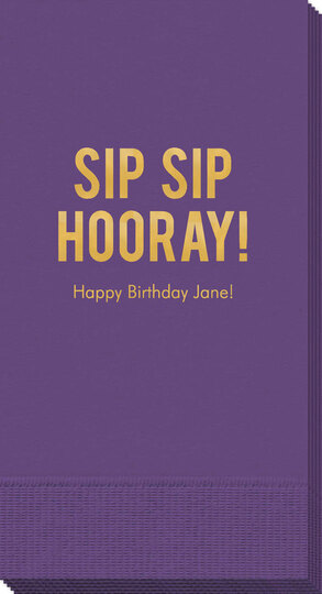 Bold Sip Sip Hooray Guest Towels